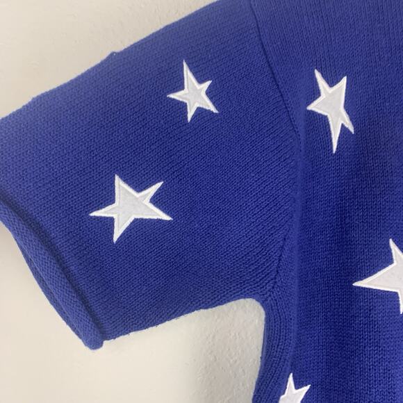 The Quacker Factory Sweater Womens Medium American 4th of July Stars Stripes M - Picture 2 of 6